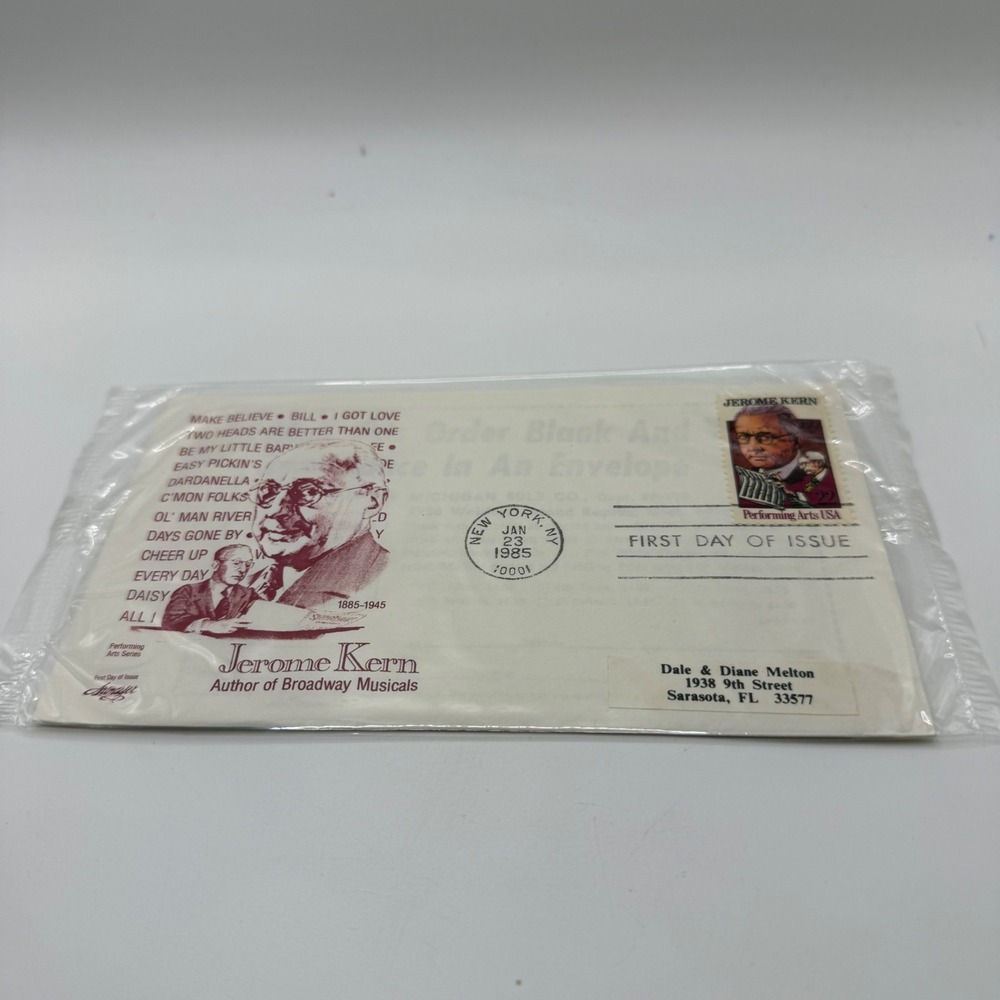 1985 Jerome Kern First Day of Issue Envelope Performing Arts Series Broadway 22c